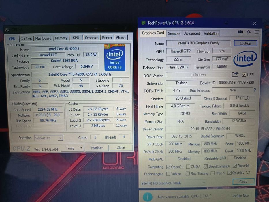 Placa baza laptop Toshiba L50-B, Core i5 4200u + carcasa completa