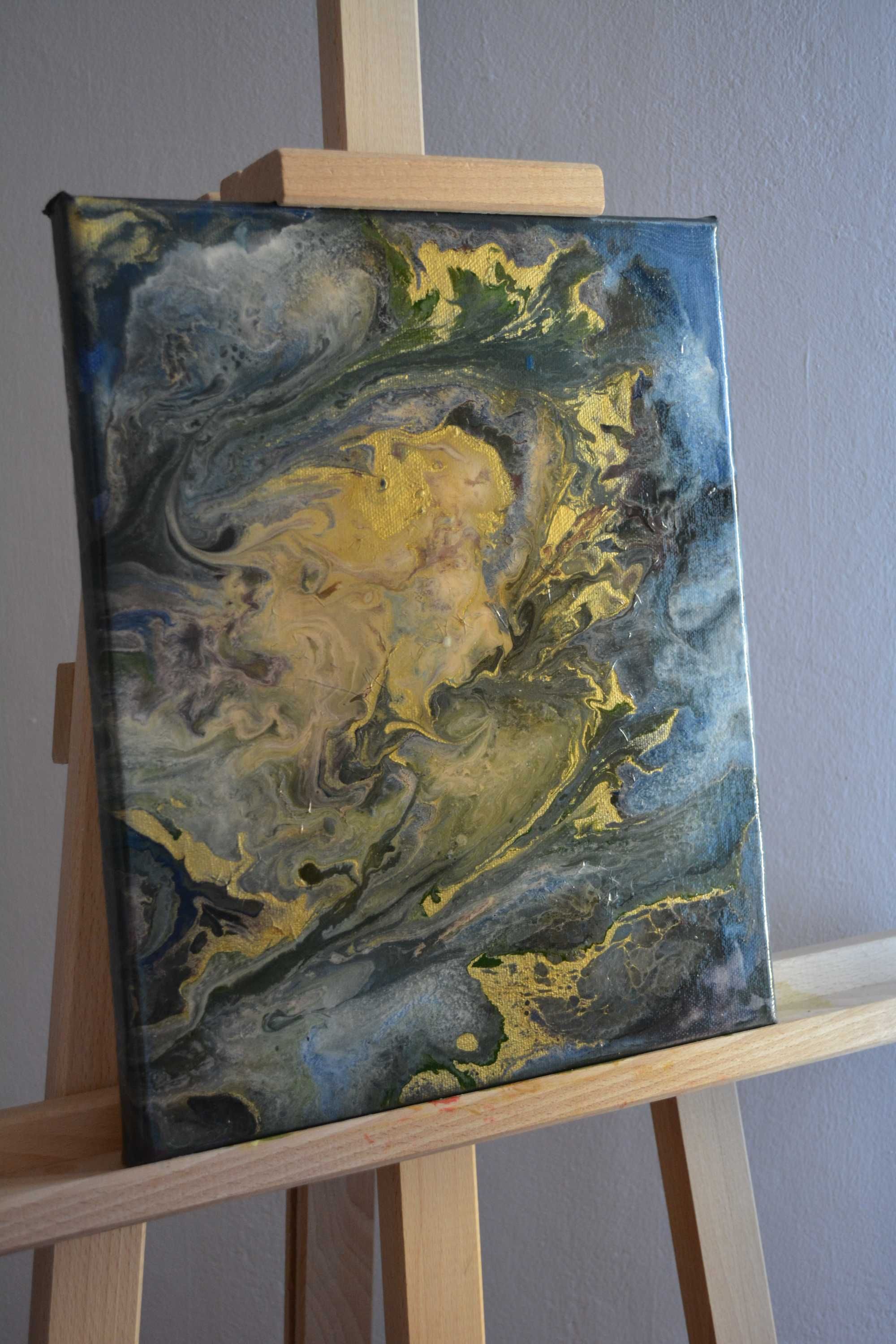 Pictura abstracta "Galaxy Waves" (acrylic paint pouring)