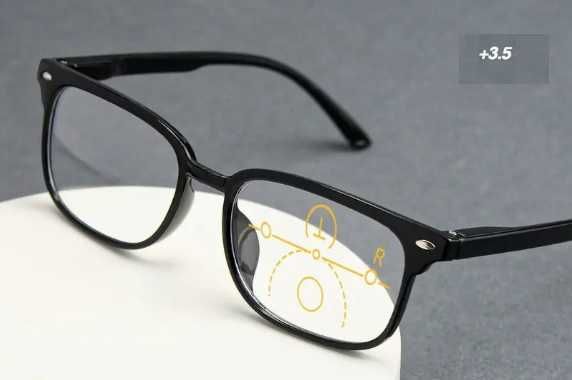 Ochelari de citit multifocali cu lentile progresive.