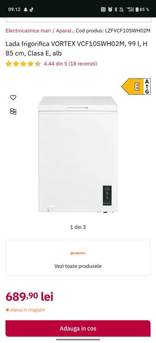 Lada frigorifica Vortex 99L