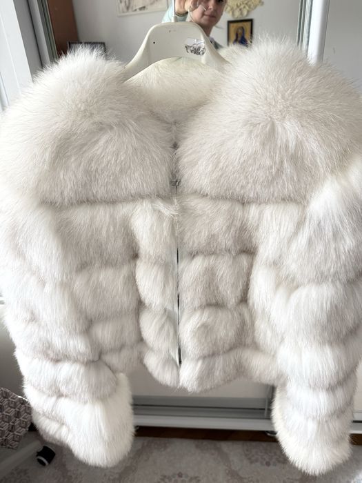 Haine de blana naturala de vulpe polara