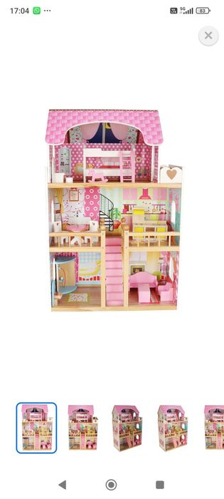 Домик деревянный с мебелью новый