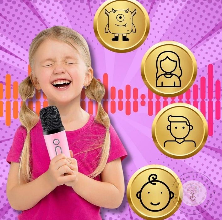 Microfon Karaoke wireless cu bluetooth si boxa