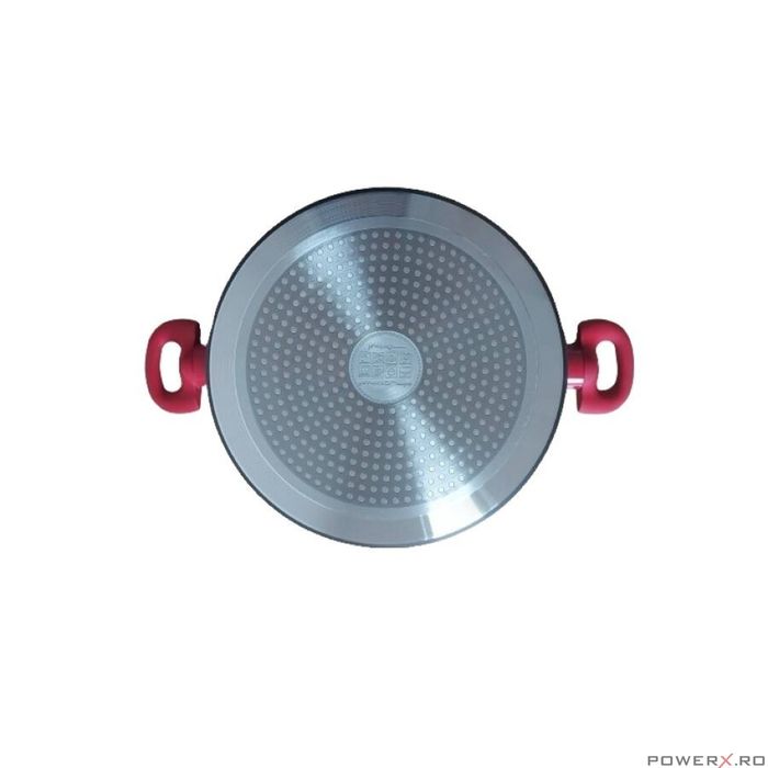 Oala din aluminiu, cu capac, 2 straturi antiaderente, 24 cm capacitate