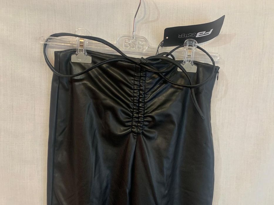 Pantaloni Piele ecologică New Yorker evazați negri