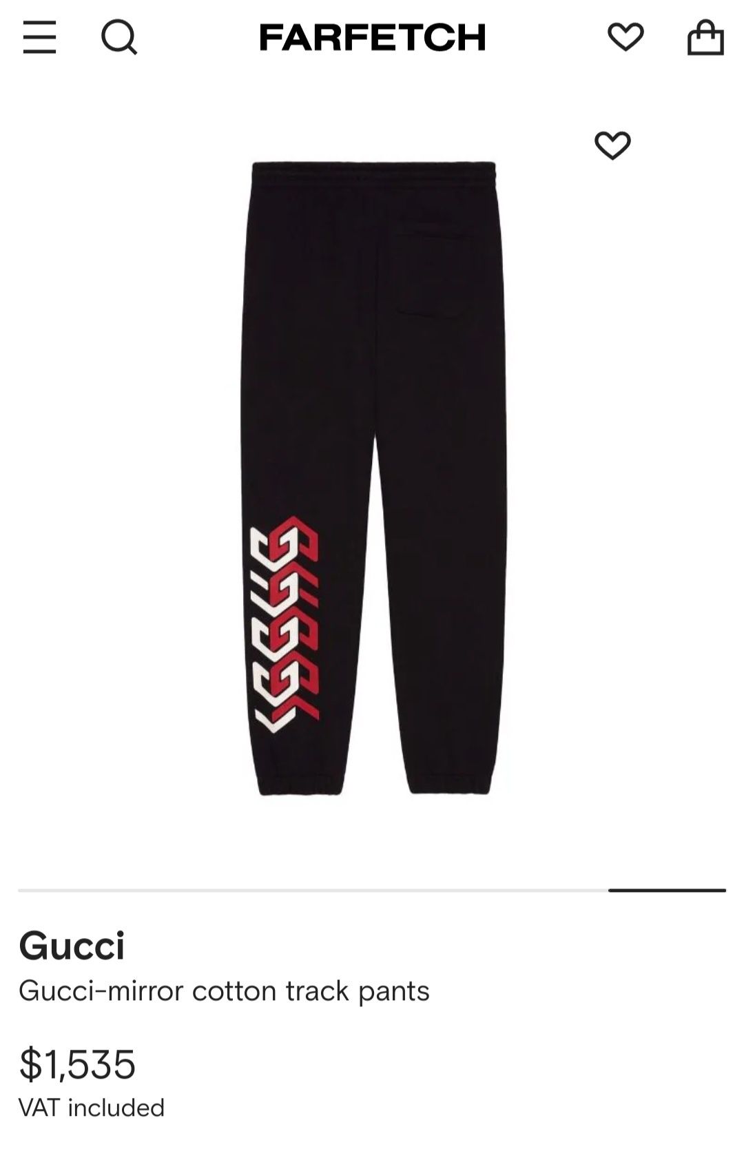 Gucci-mirror cotton track pants 2023