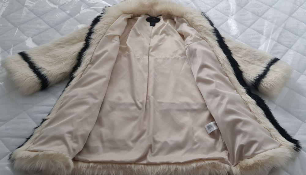 Haina Blana Artificiala H&M Alb/Negru