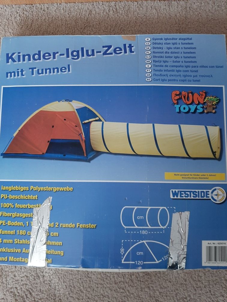 Cort iglu pentru copii cu tunel