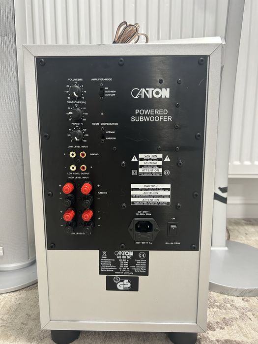 Canton sistem subwoofer + 4 sateliti + Amplificator Marantz SR-2400