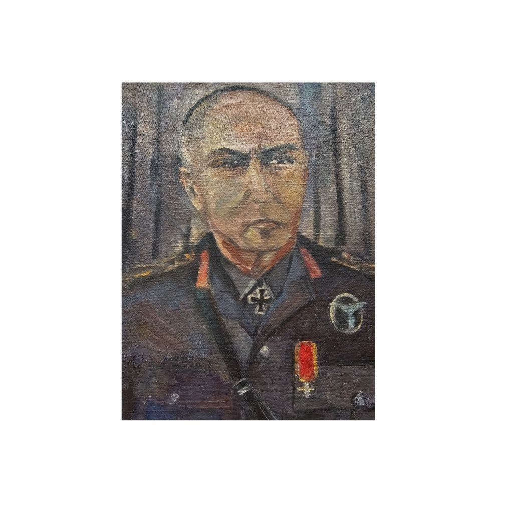 Portretul Mareșalului Ion Antonescu, pictură în ulei, 40 × 31 cm