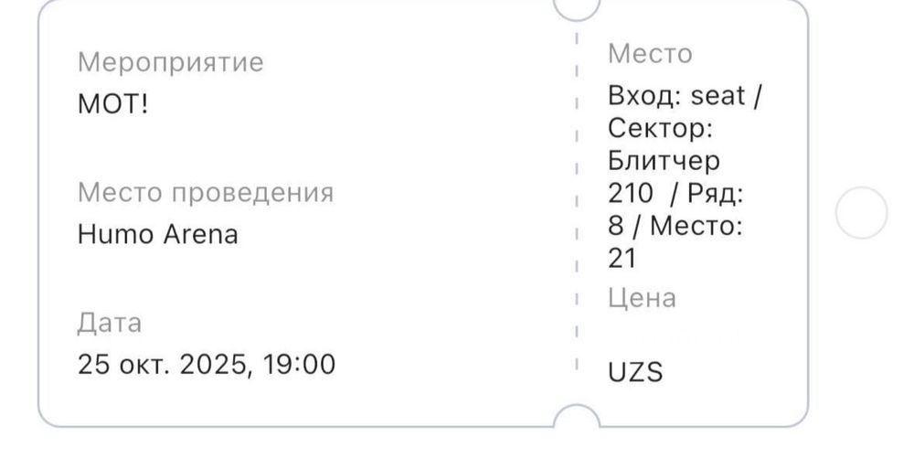 Билет на концерт «Мота»
