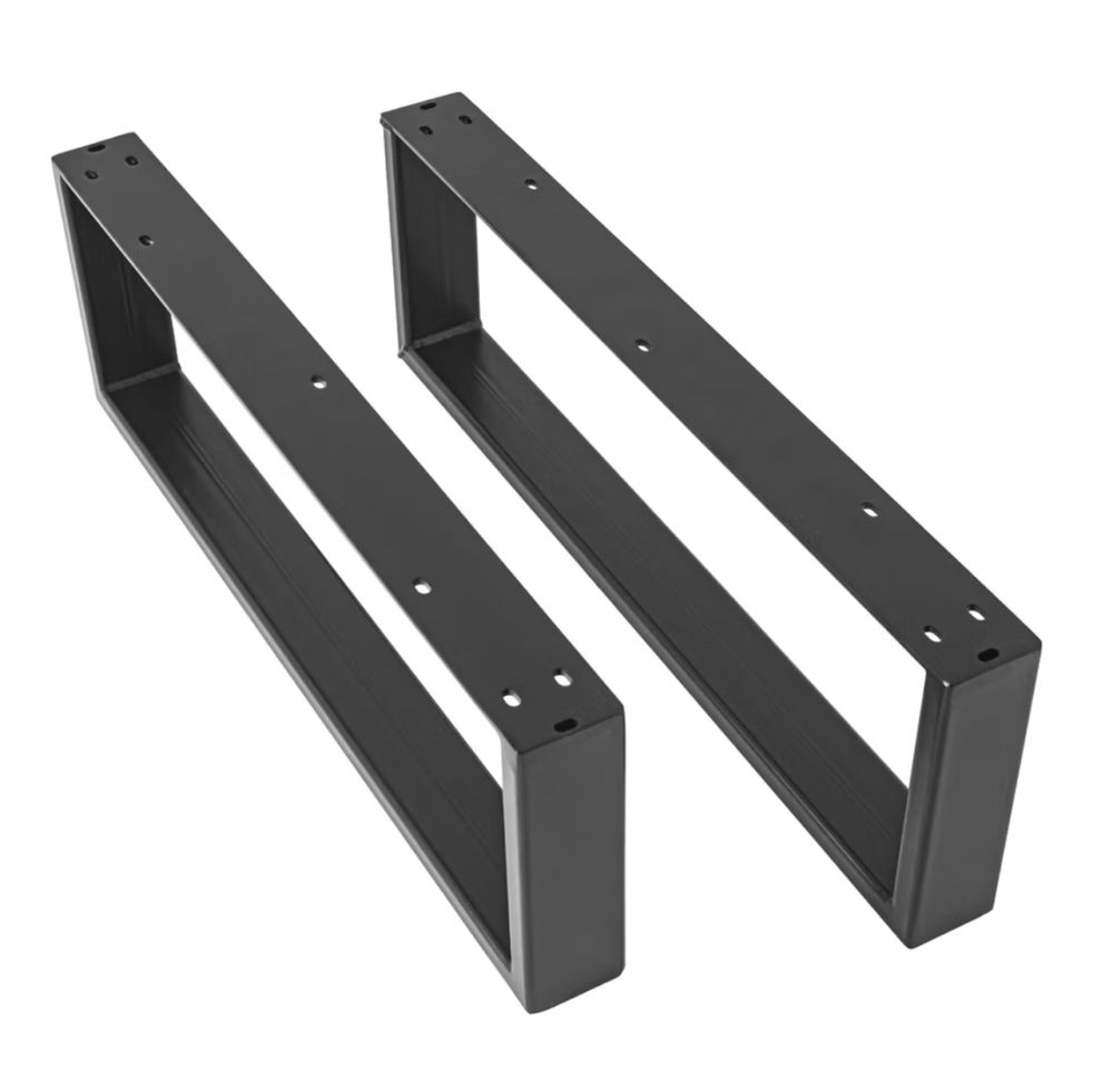 Picioare H20x62x6 cm negre vopsite în camp electrostatic