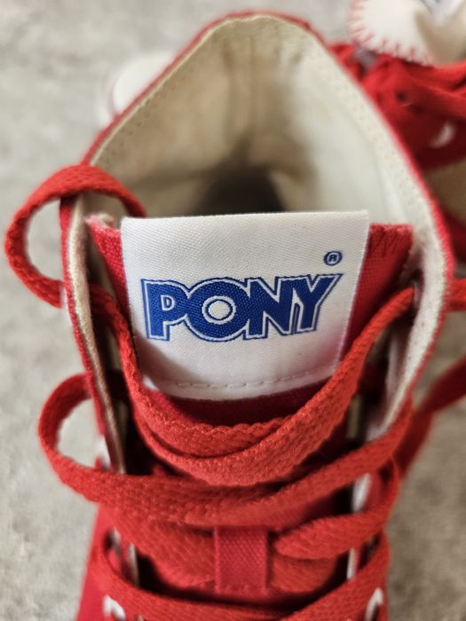 Дамски унисекс кецове маратонки червено син акцент от Pony Пони