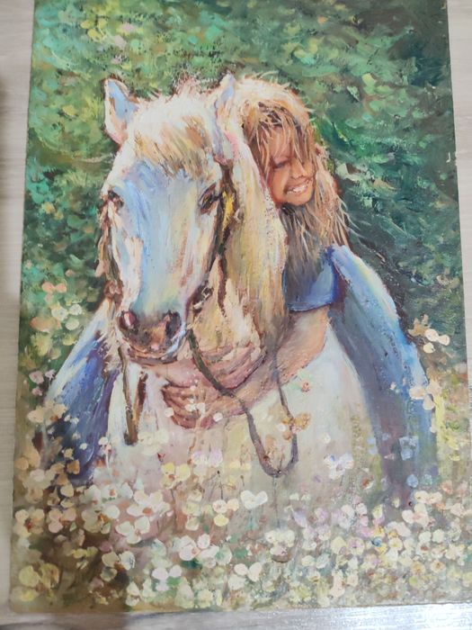 Tablou – Copil și cal, ulei pe pânză