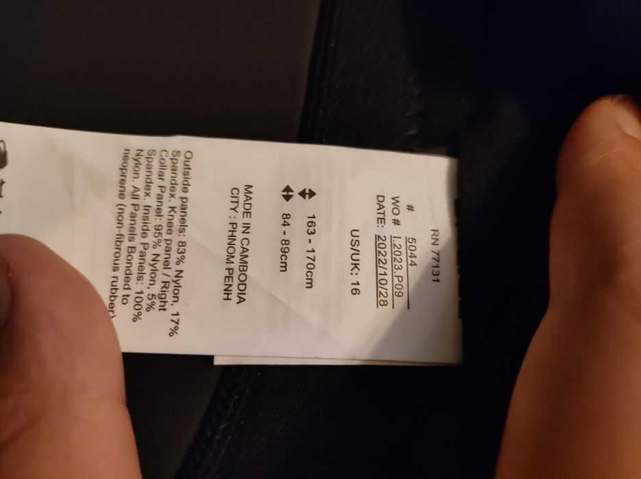 Echipament scufundari costum neopren O'Neal nou ,nepurtat,