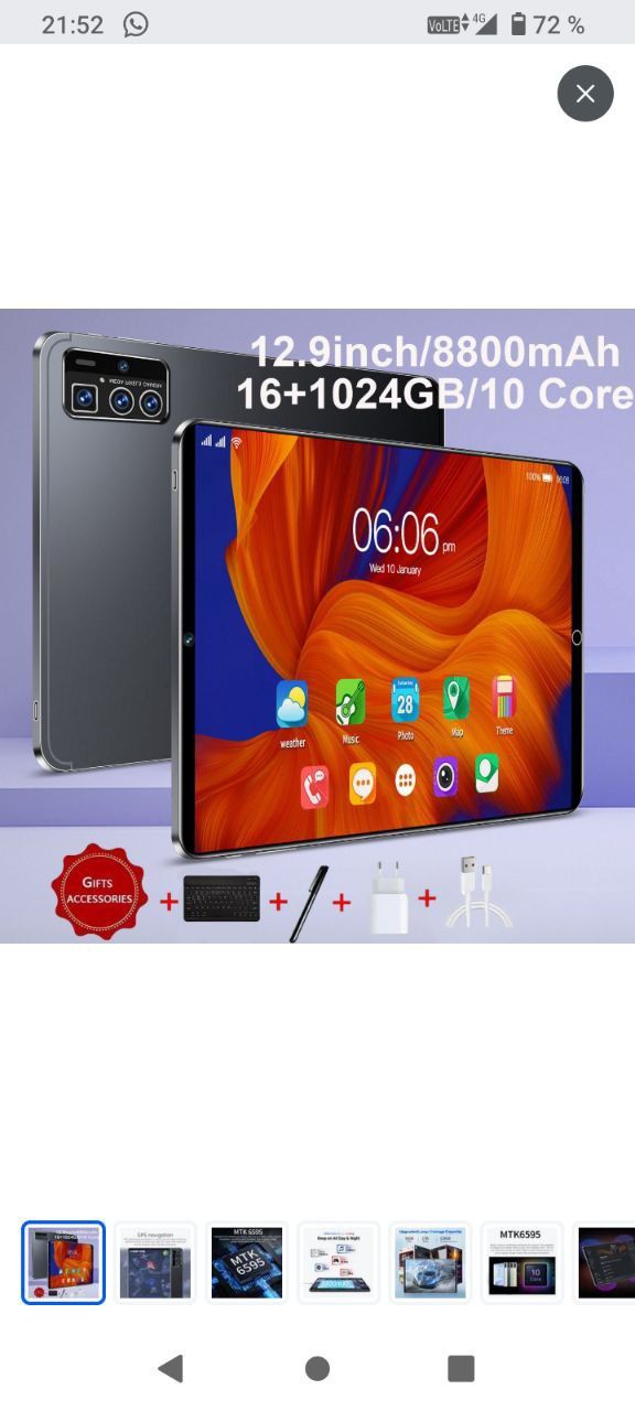 Planshet s60 1TB hotira   holati ideal  2 oy iwlatilgan holos