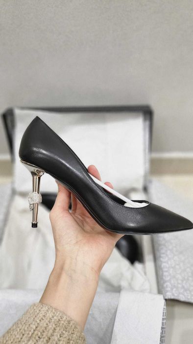 Черни кожени обувки на ток Philipp Plein