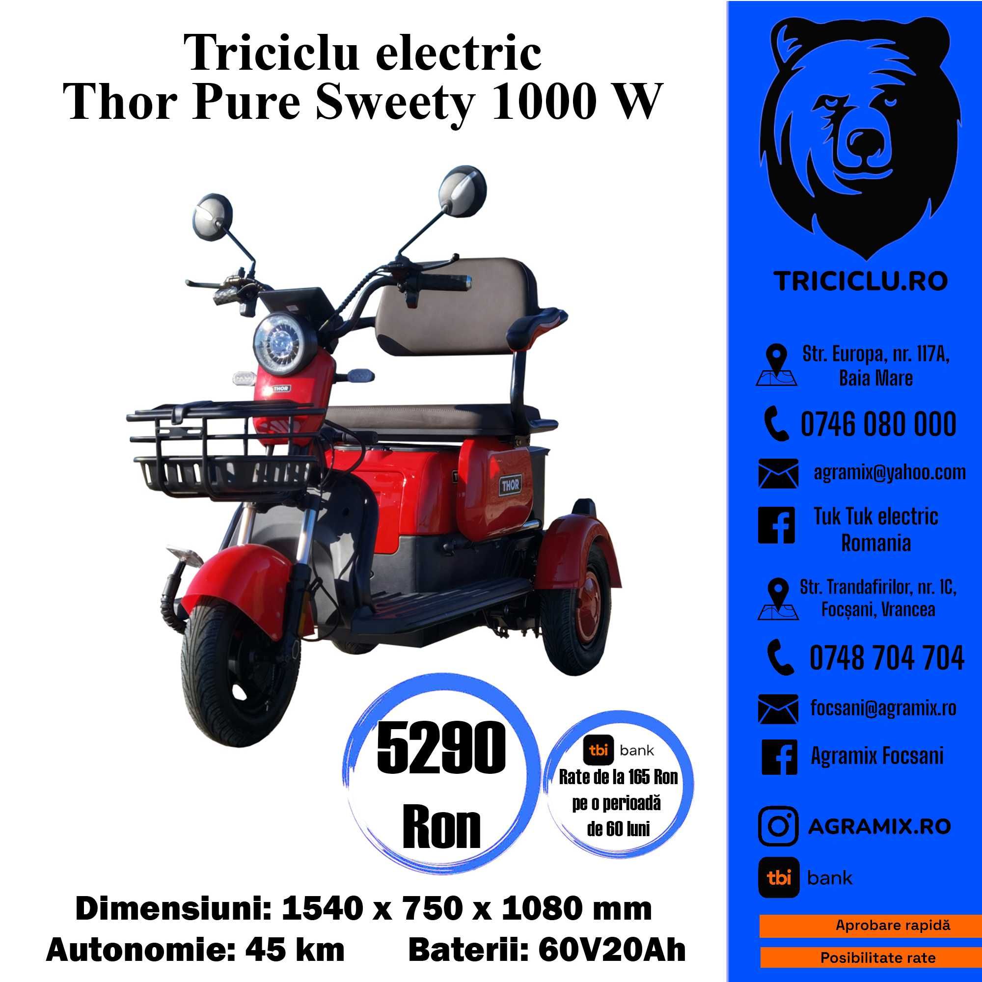 Tricicleta ThorPure Sweety electrica  nou 1000W Agramix