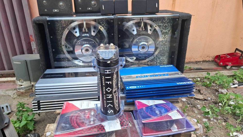 statie amplificator auto 1000w subwoofer filtru hilo condensator cablu