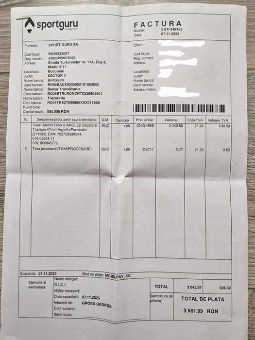 Garmin Fenix 8 - Sigilat