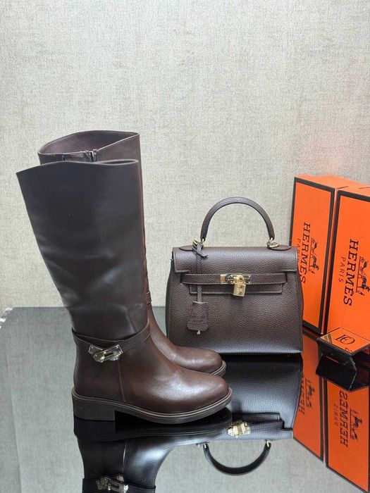 Cizme cu geanta hermes la set