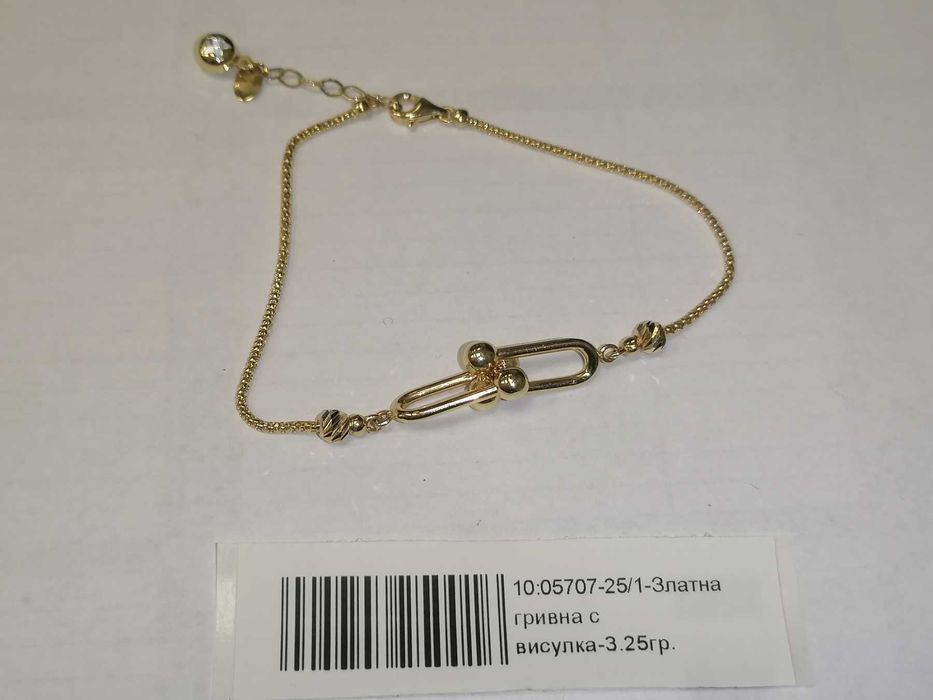 Златна дамска гривна " Tiffany " - 3.25 грама - 14к