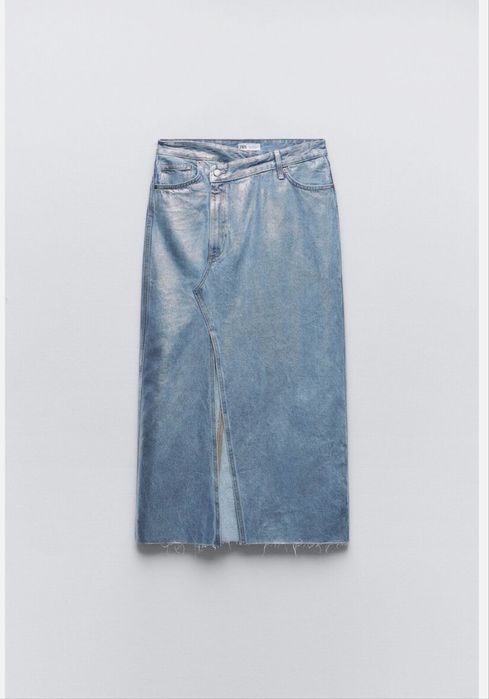 Уникална сребриста дънкова пола Zara