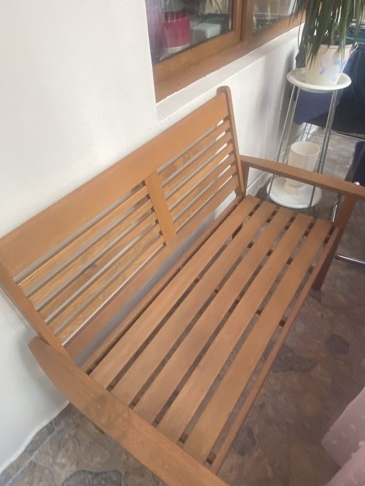 Vând Bancă de grădină  Hornbach + CADOU 3 perne Ikea