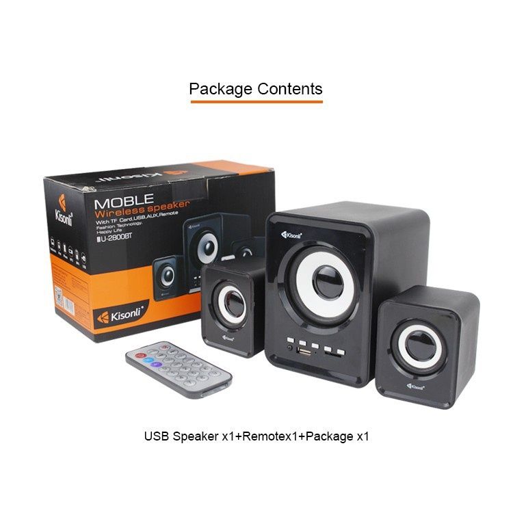Kisonli U-2800BT Multimedia Wireless USB 2.0 Bluetooth Speaker