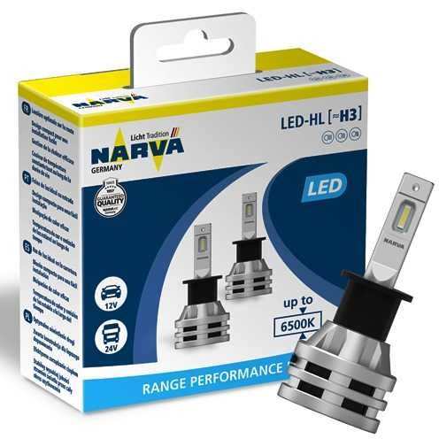 LED крушки NARVA H1/H3/H4/H7/H11/ HB3/4 6500K Range Performance