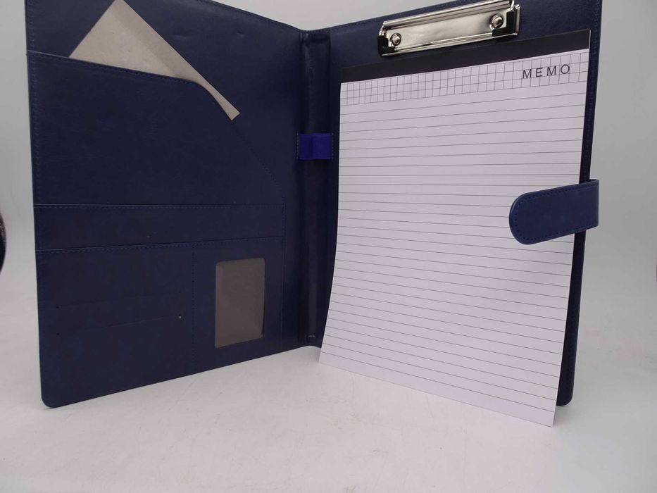 Clipboard pentru documente A4, Mmgoqqt, piele ecologica, albastru