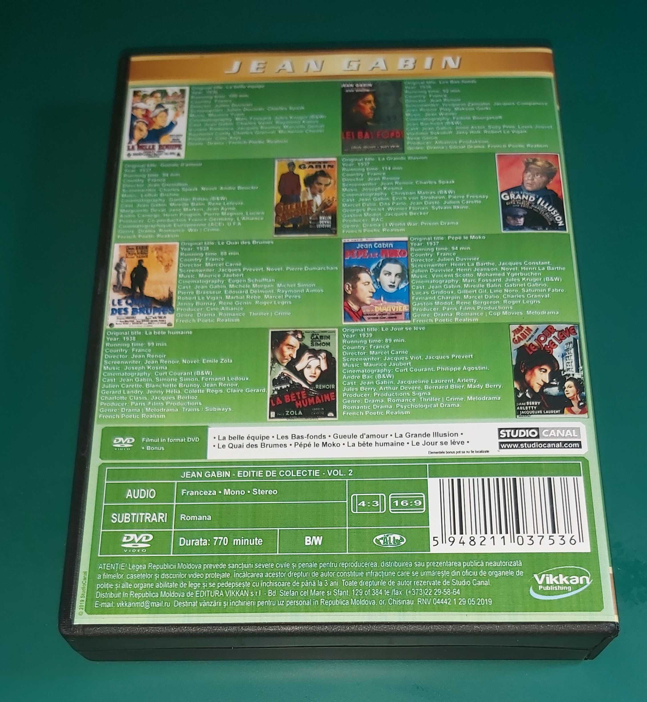 Jean Gabin Collection - volumul 2 - 8 DVD - subtitrate romana