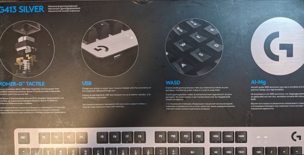 Tastatura Gaming mecanica LOGITECH G413 Silver White