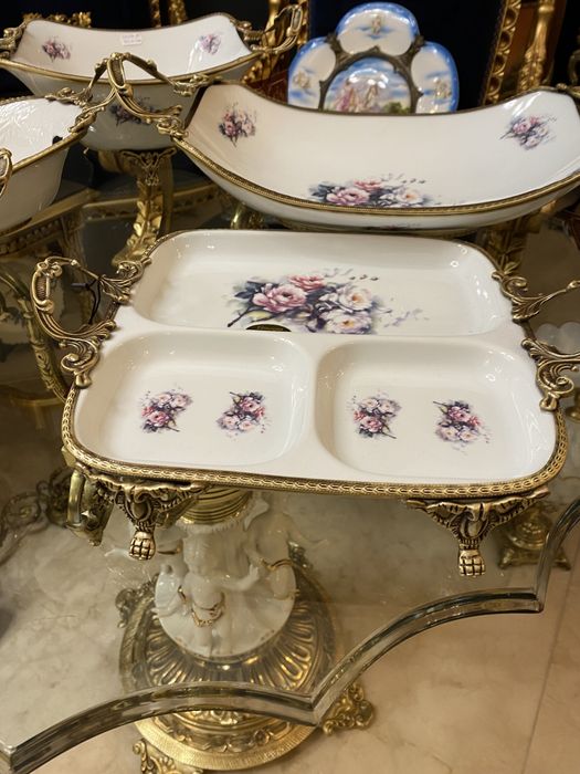 Vas portelan/suport bronz