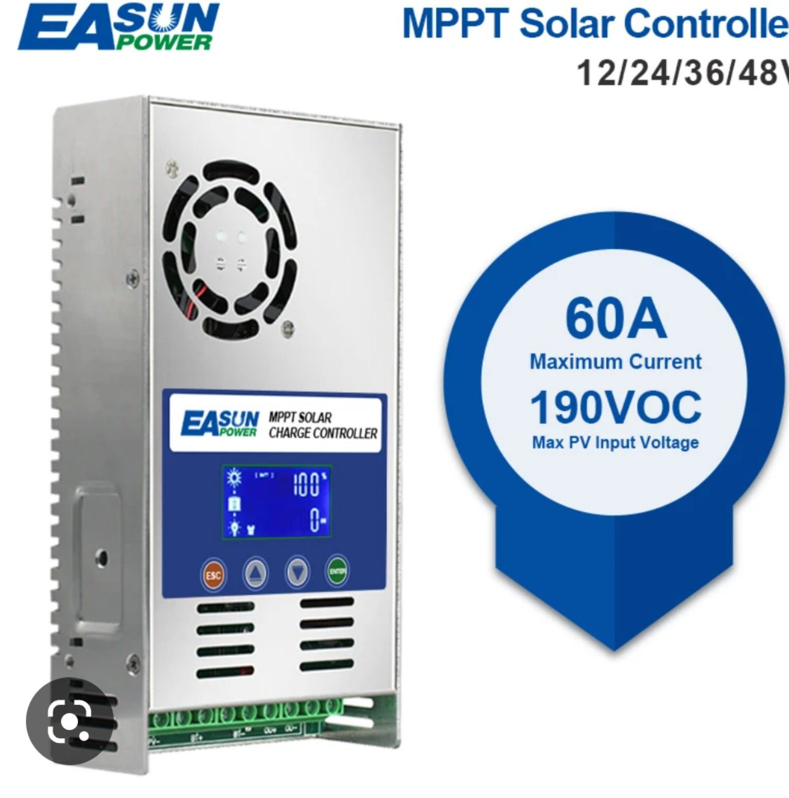 MPPT соларен контролер 60А - 12V 24V 48V вход до 150v