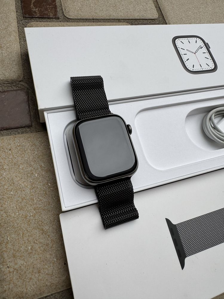 Apple Watch 7 45mm Milanese Loop + Cellular Sapphire Glass!