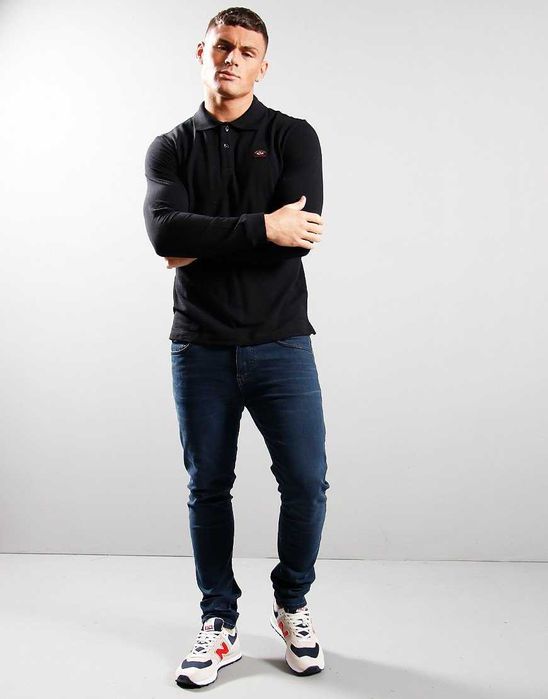 Paul & Shark polo shirt мъжка черна блуза фланела размер  XL / XXL