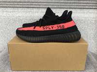 Adidasi Yeezy 350v2 core black red