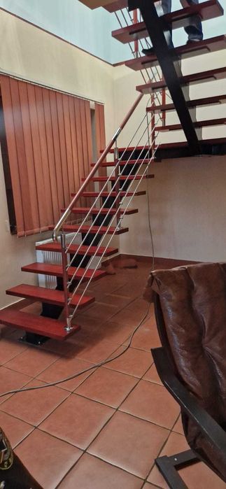 Balustrade din inox cu lemn,scara din lemn ,lemn inox ,lemn,inox
