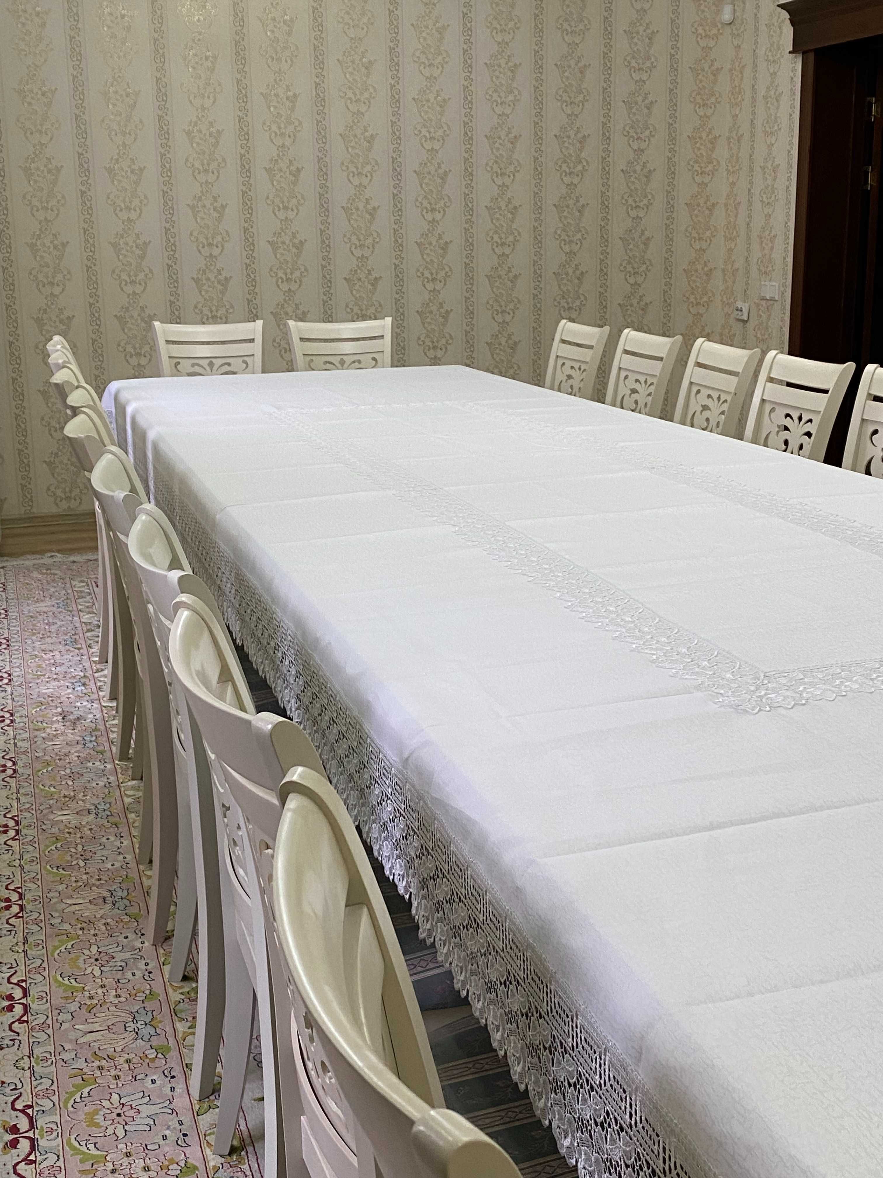 Белый стол 5м +скатерть в подарок