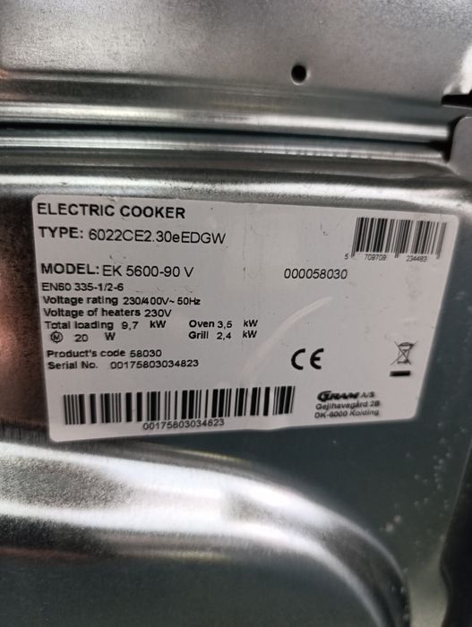 Електрическа готварска печка GRAM EK 5800-90 V