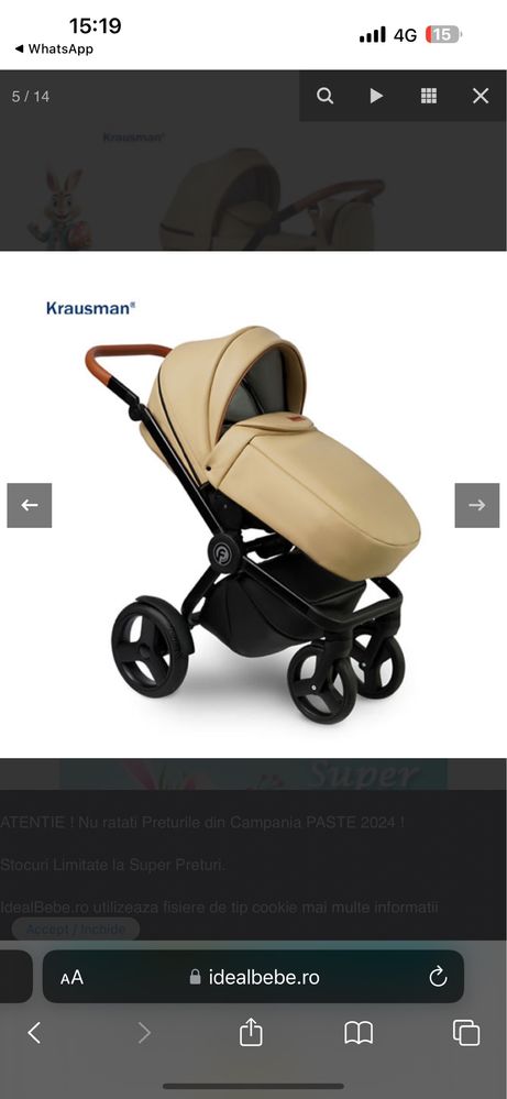 Krausman - Carucior 3 in 1 Topaz Lux Beige