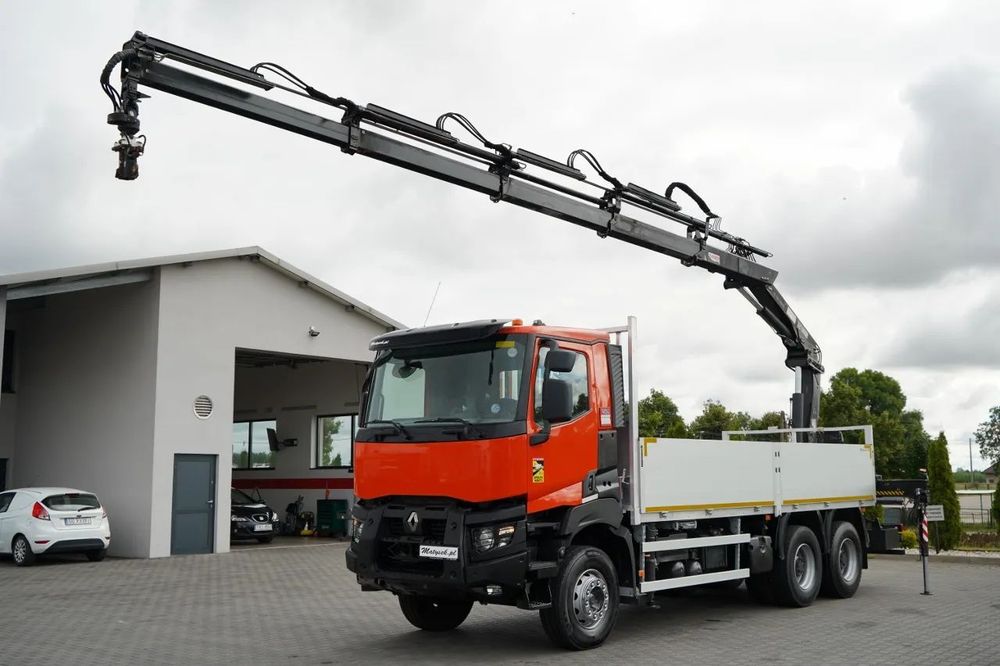 Renault K 380 / 6X4 / LIVRARE 6,2 M / + HIAB 166 ES-4 / CAPACITATE MAXIMĂ DE RIDICARE 6.500 KG / ATINGEREA 12,3 M / ROTATOARE / RADIOCOMANDĂ / IMPORTAT