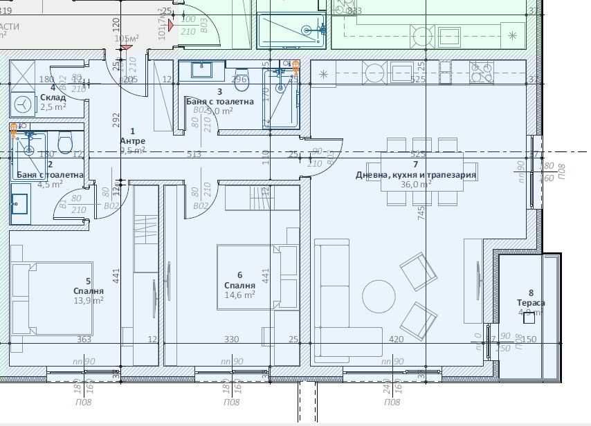 Продава се Тристаен апартамент в Пловдив, Коматево - 120 кв.м за 1299 €/кв.м - Снимка #2