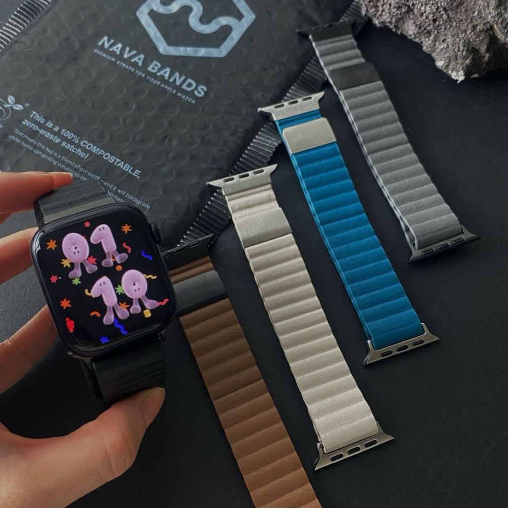 Луксозна кожена каишка с магнит за Apple Watch ULTRA/SE/10/9/8/7/6/5/4