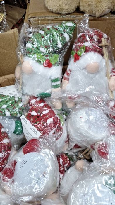 Светеща коледна играчка елф  30 см– Декорация с LED осветление и плете