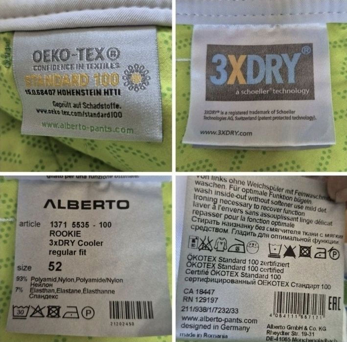 Pantaloni impermeabili golf, Alberto Rookie 3XDRY Cooler – L