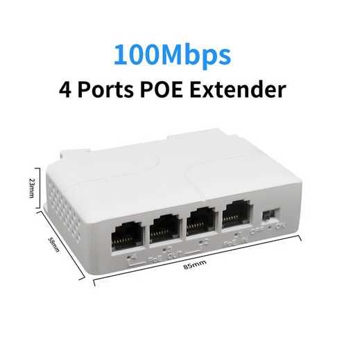 Switch POE pasiv 4P | Extender POE 4P 30W IP camera