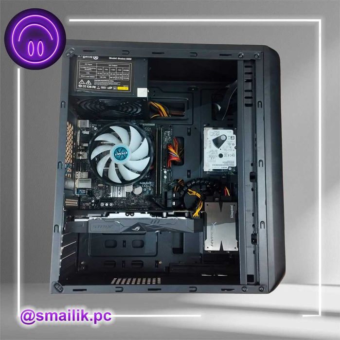 ПК Intel Core i3 9100F/16 Gb DDR4/SSD 128 Gb/HDD 500/RX 470