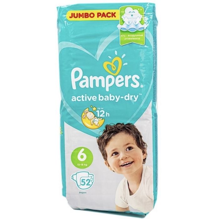 Памперс марки “Pampers” active baby-dry 6размер,52шт